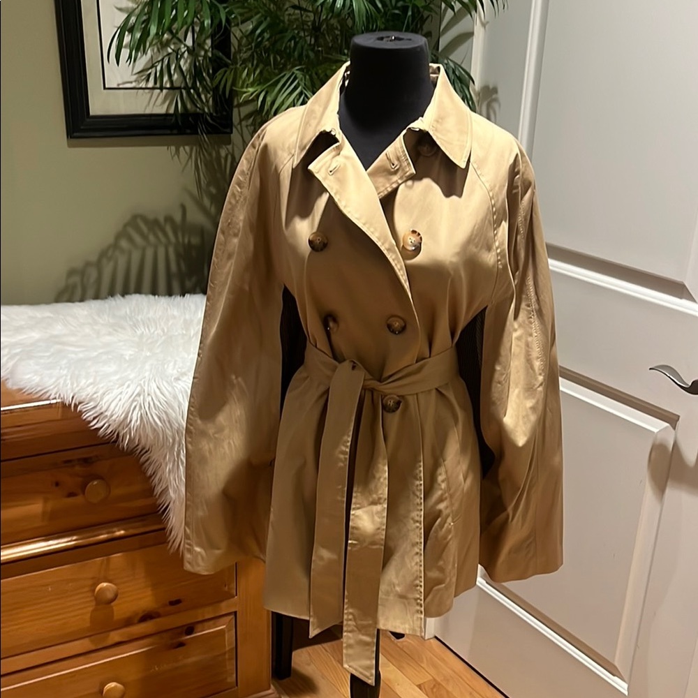 Talbots Tan Double-Breasted Cape